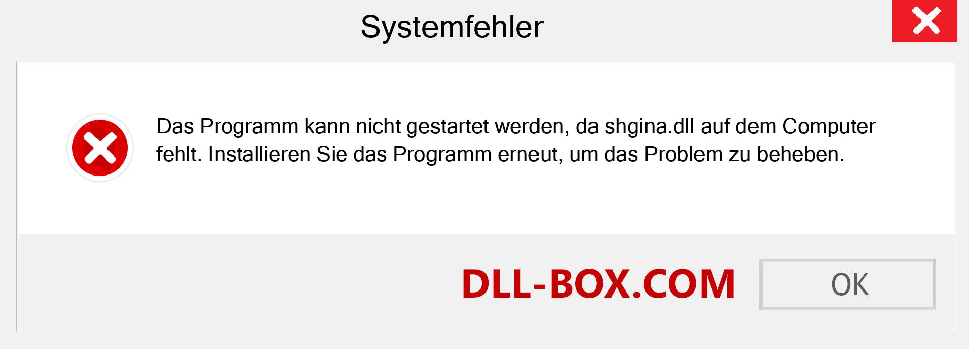 shgina.dll-Datei fehlt?. Download für Windows 7, 8, 10 - Fix shgina dll Missing Error unter Windows, Fotos, Bildern