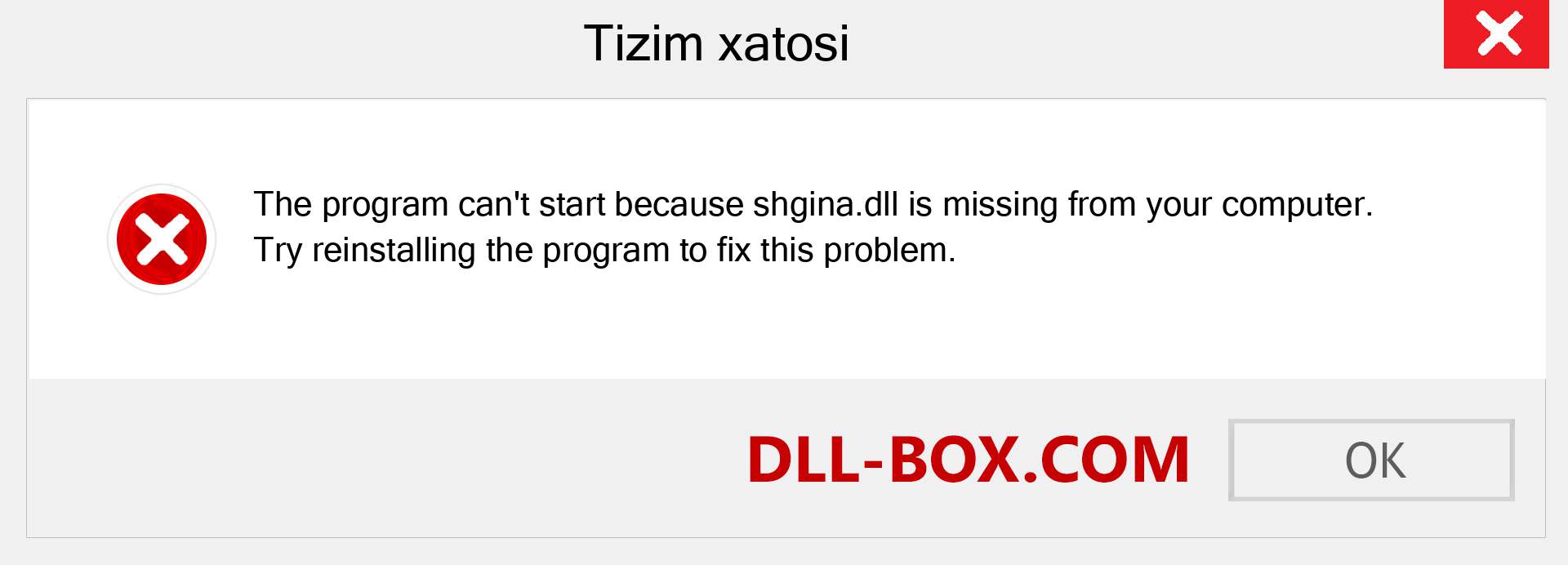 shgina.dll fayli yo'qolganmi?. Windows 7, 8, 10 uchun yuklab olish - Windowsda shgina dll etishmayotgan xatoni tuzating, rasmlar, rasmlar